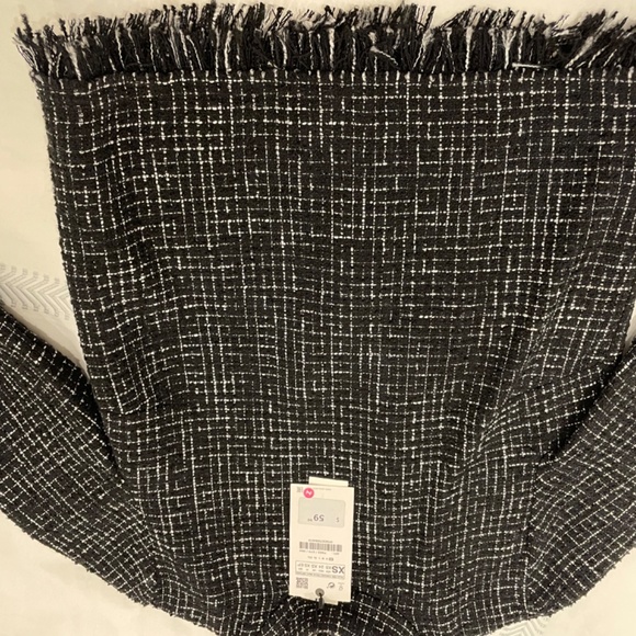 NWT Zara tweed mock neck shirt - Picture 7 of 7